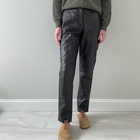 100% Leather Chocolate Brown Pants - Picture 4 of 8